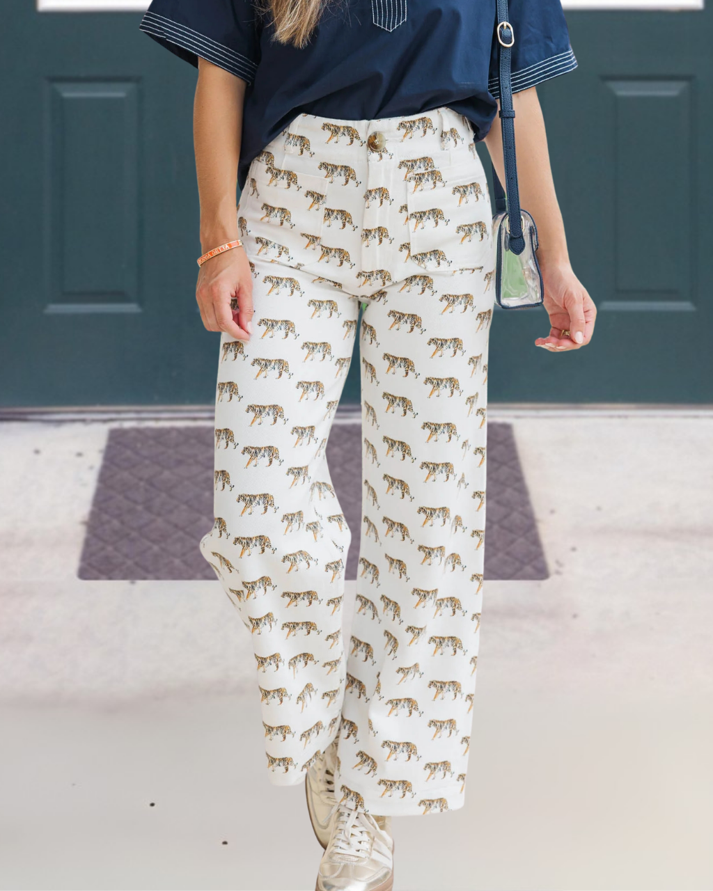 Tiger Print Stretch Jeans