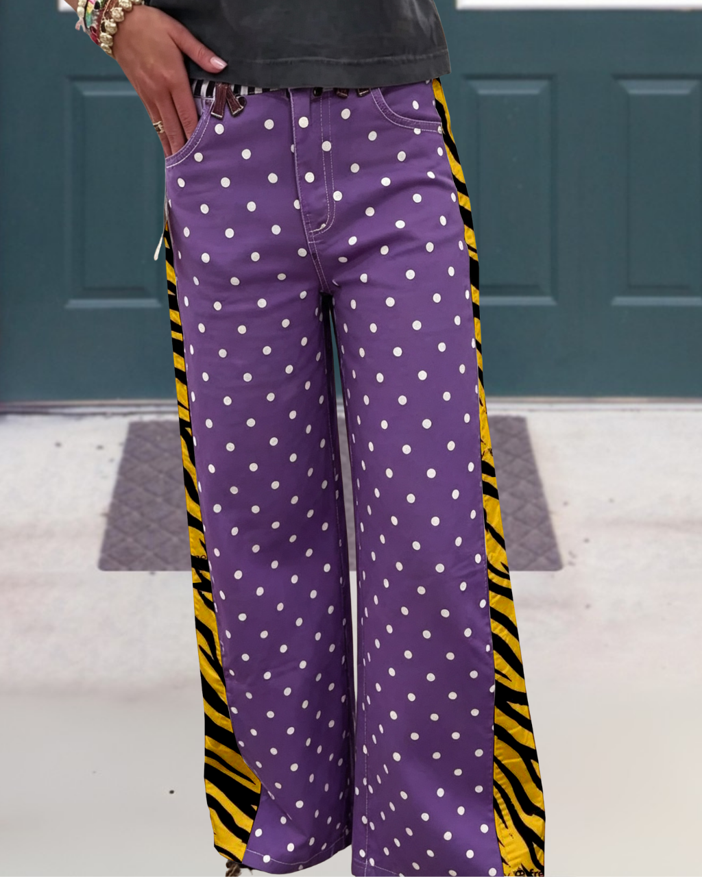 Football Tiger Stripe Polka Dot Pants