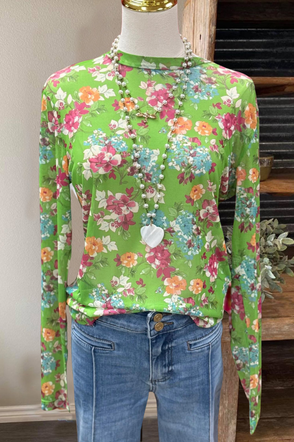 Lively Floral Print Top