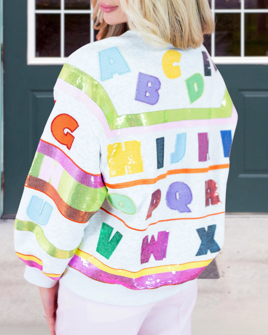 Colorful Letter Sequined Sweatshirt