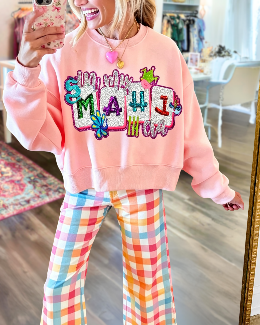 MAHJ Sequined Crewneck Pullover