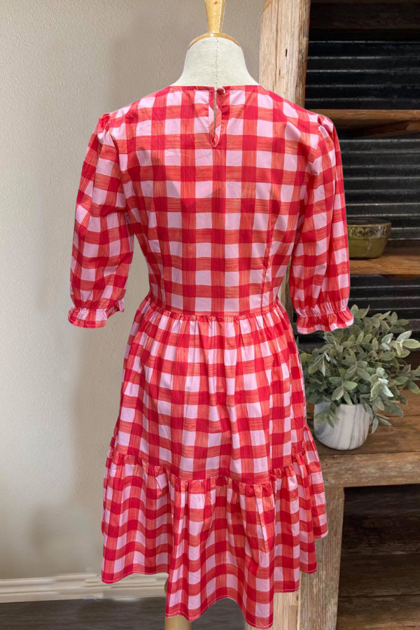 Delightful Checkered Mini Dress