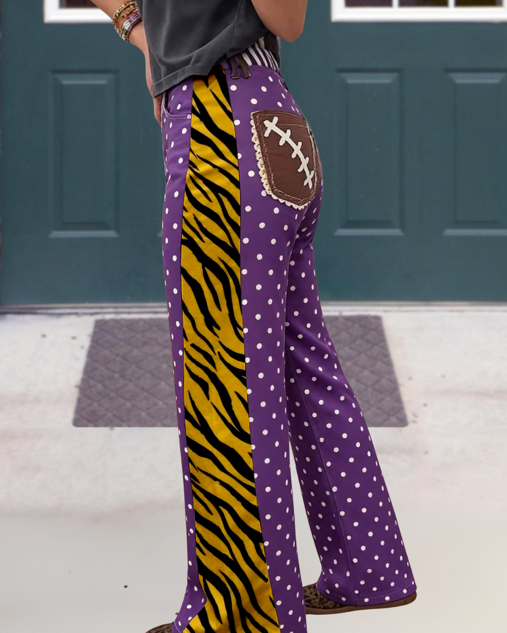 Football Tiger Stripe Polka Dot Pants