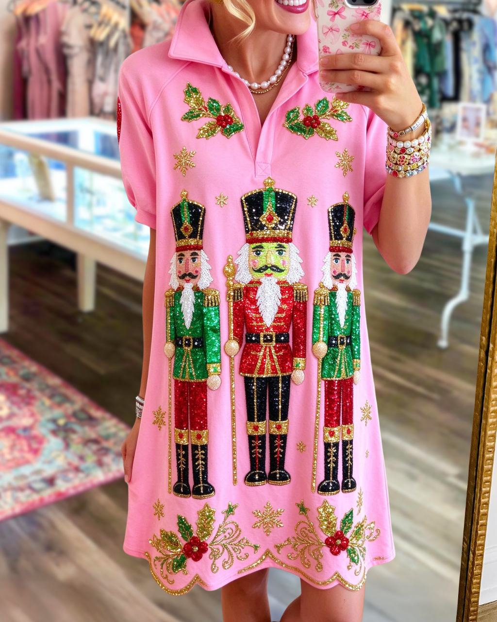Sequin Nutcracker Floral Dress