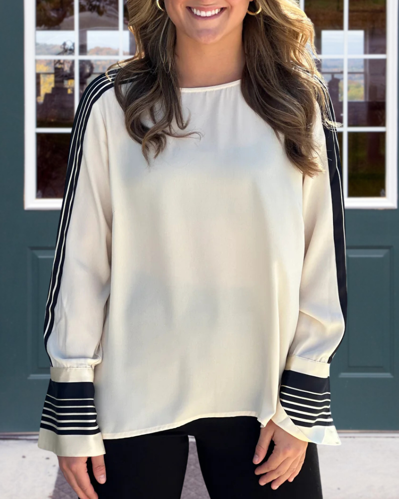 Oversized Stripe Detail Top