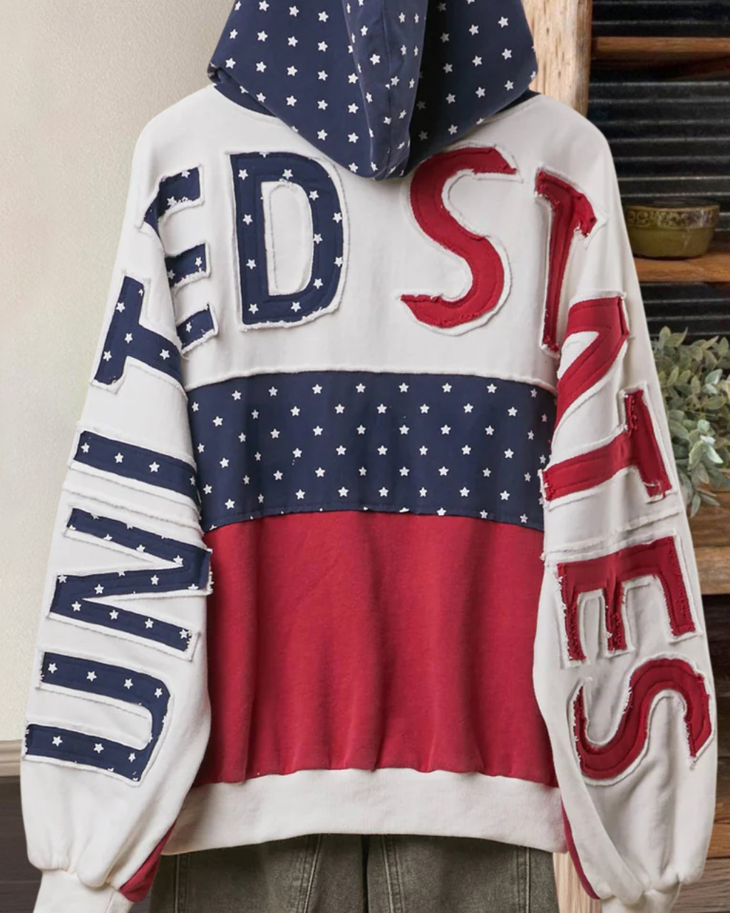 United States Patchwork Zip Hoodie