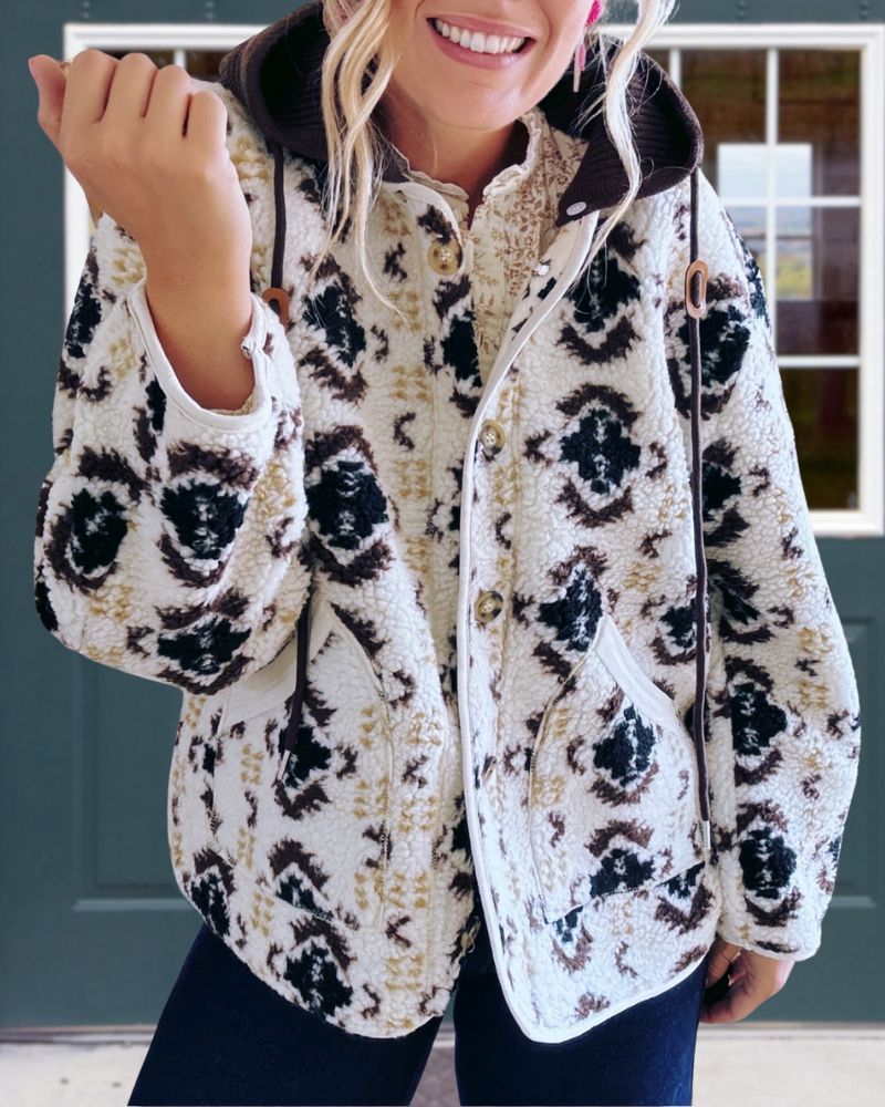 Casual Button Hooded Jacket