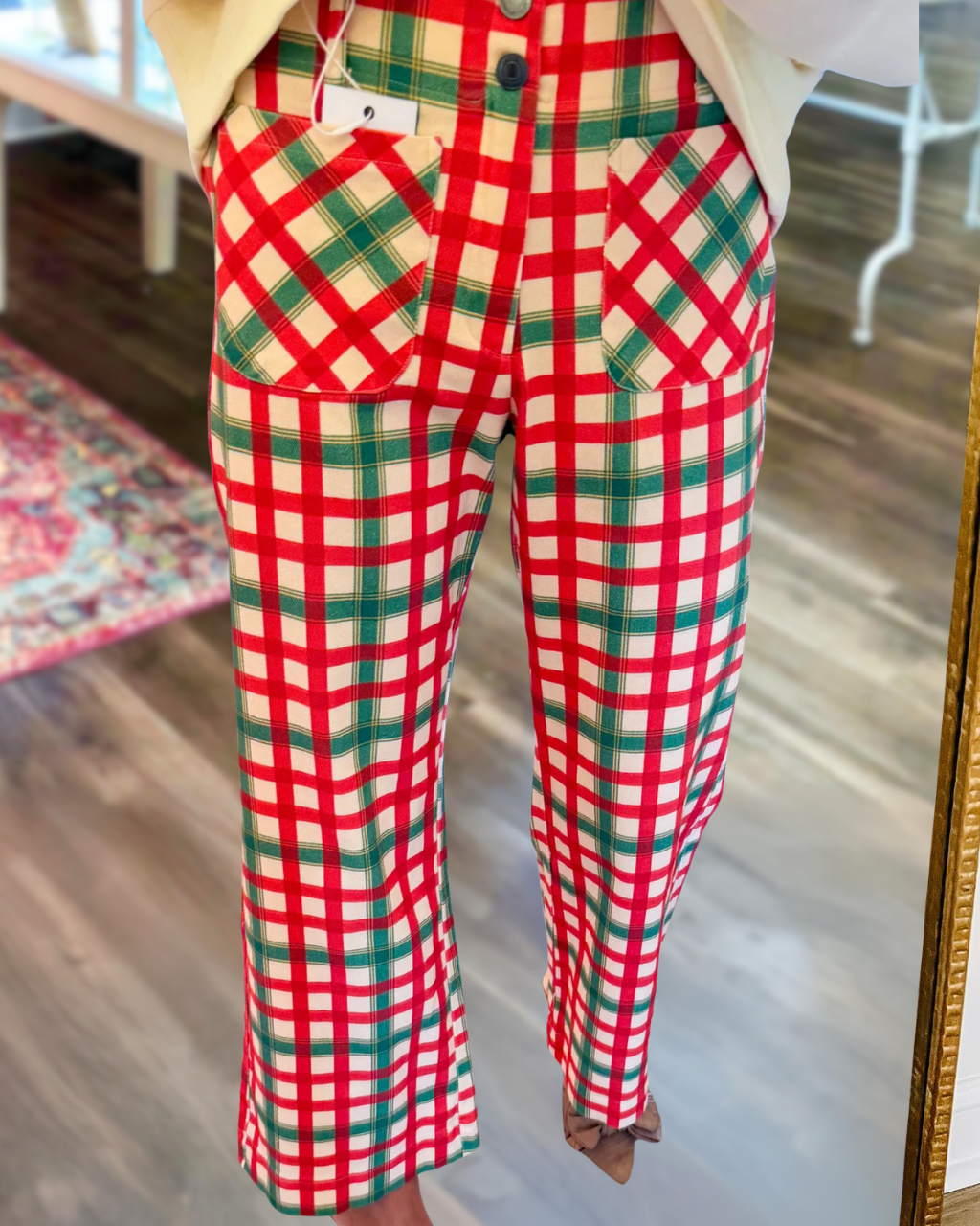 Casual Christmas Plaid Pants