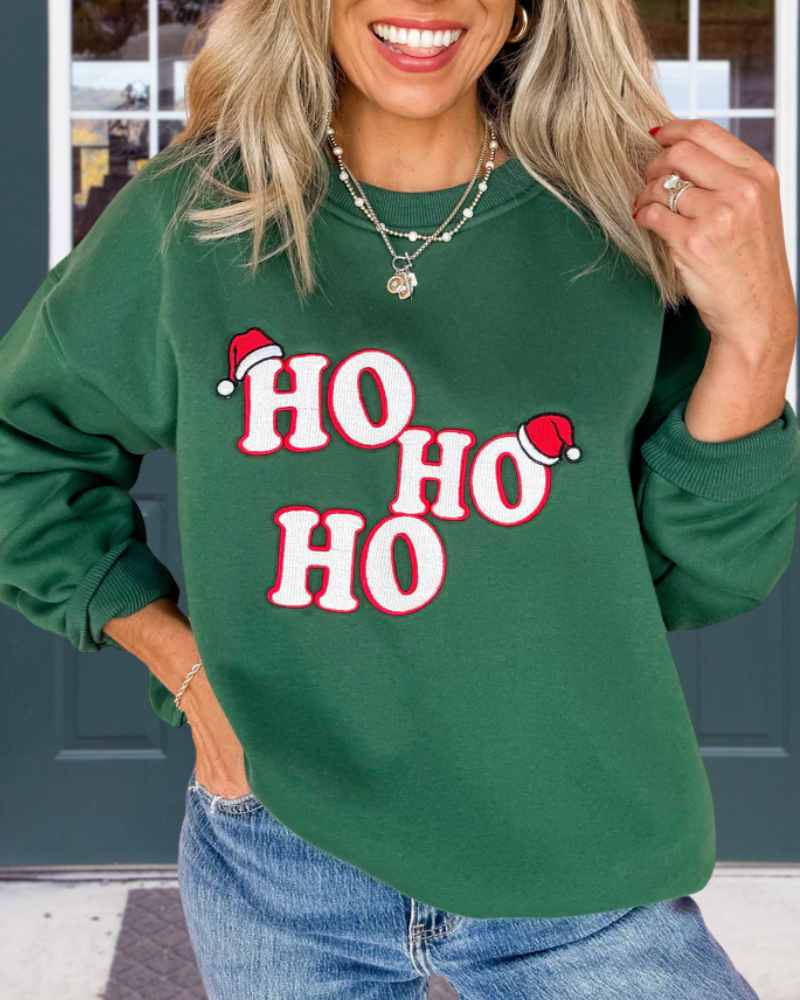 Christmas HO Embroidered Sweatshirt