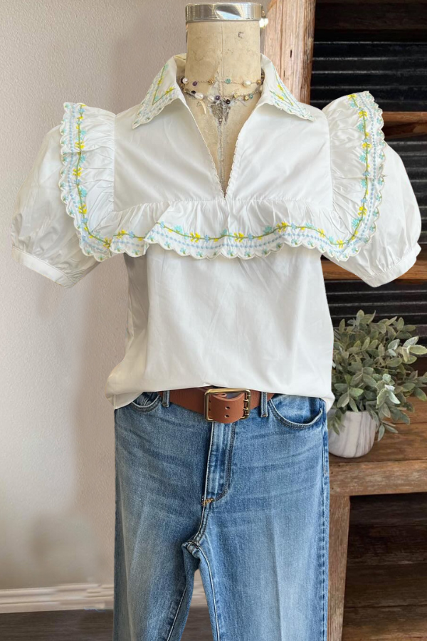 Allie Floral Embroidered Top
