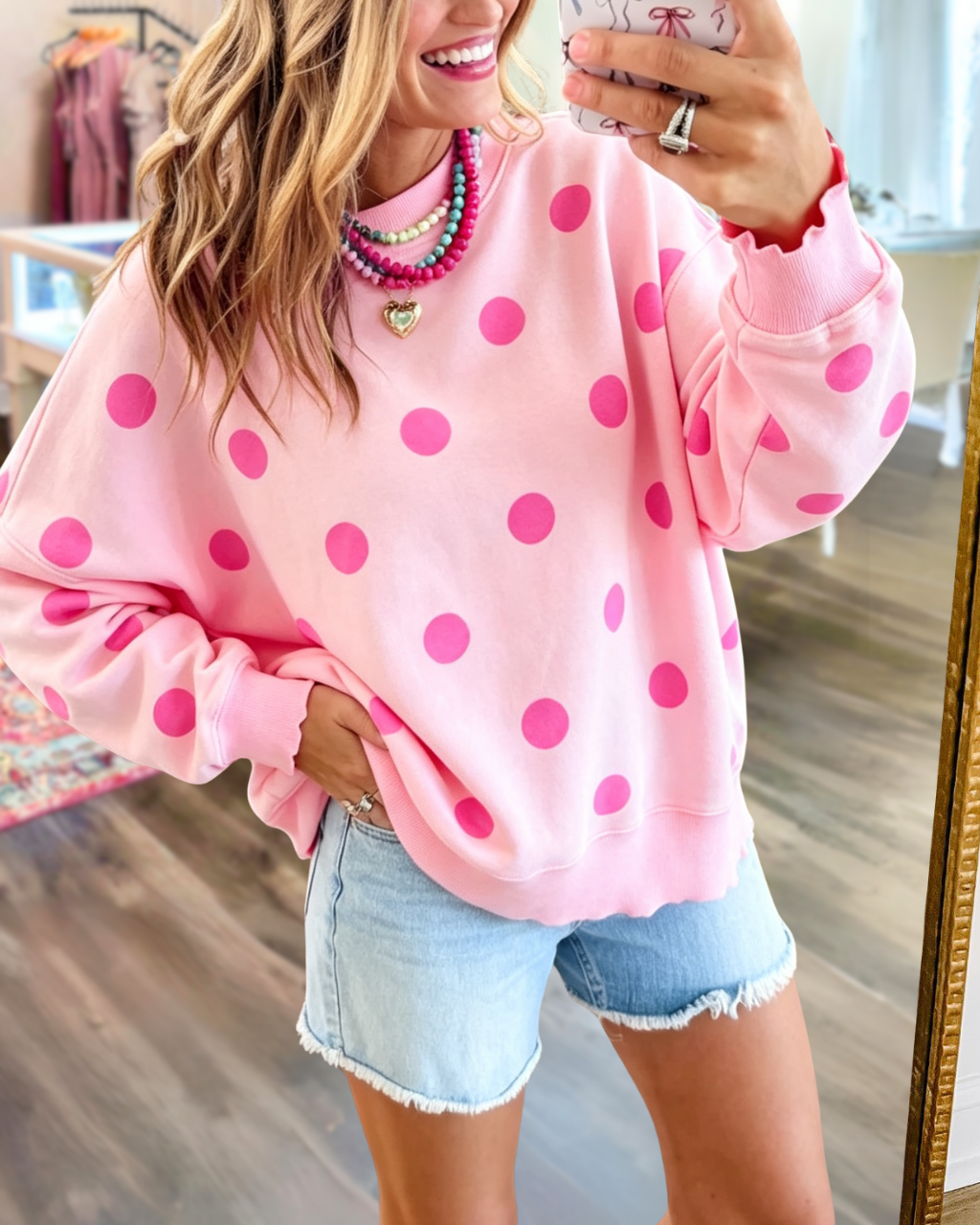 Classic Polka-Dot Sweatshirt