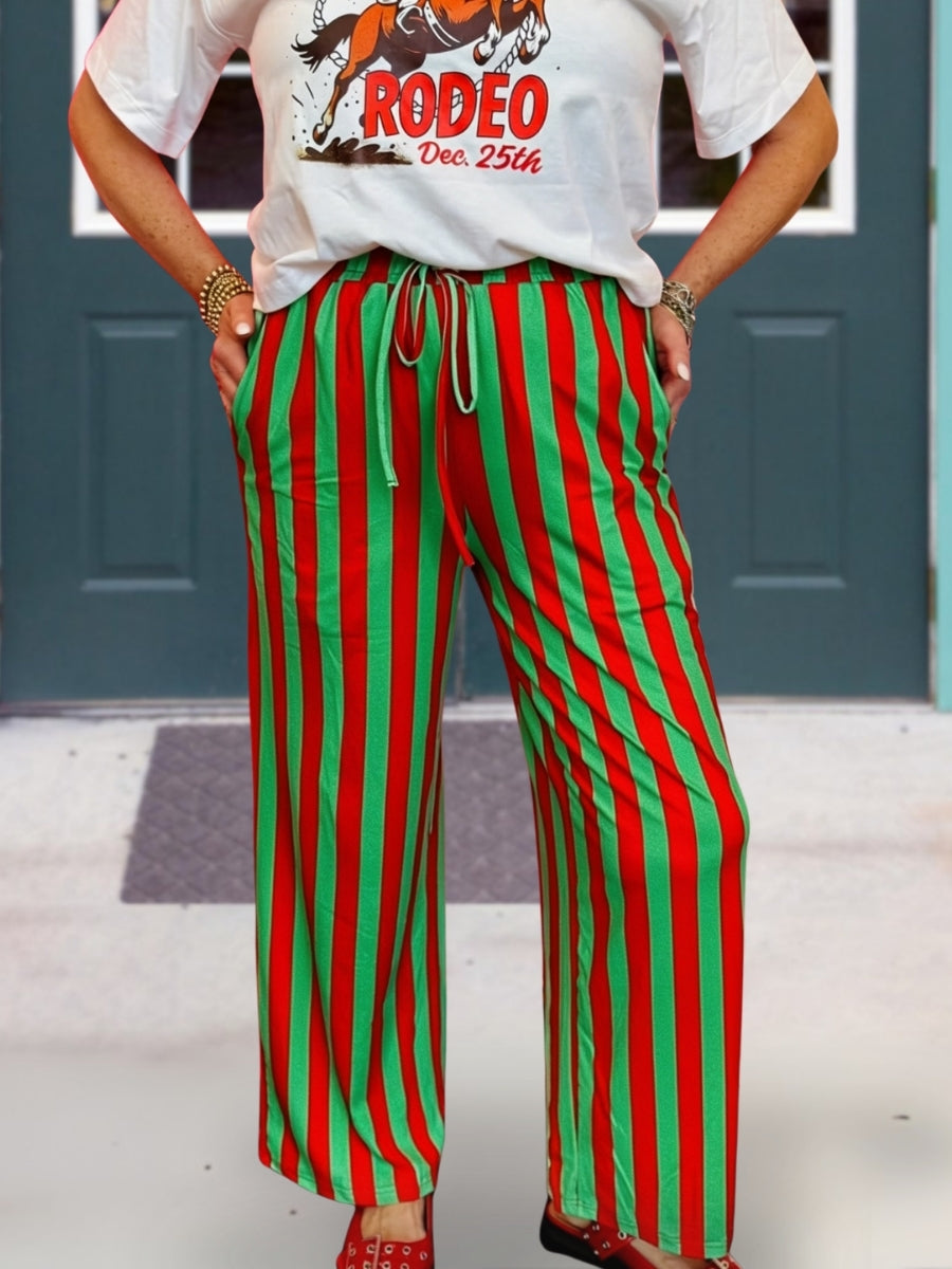 Christmas Casual Striped Pants