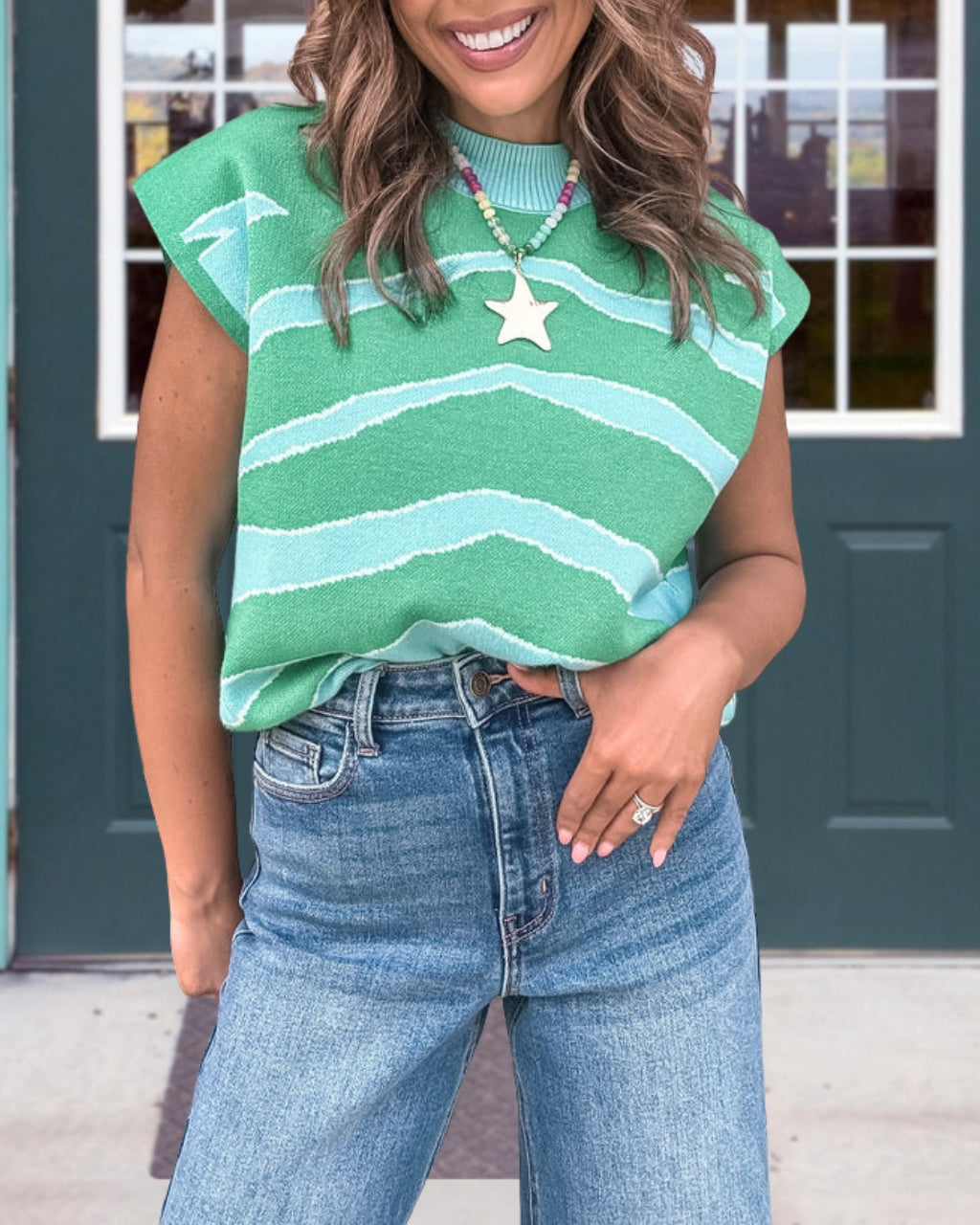 Color-blocked Knit Sleeveless Top