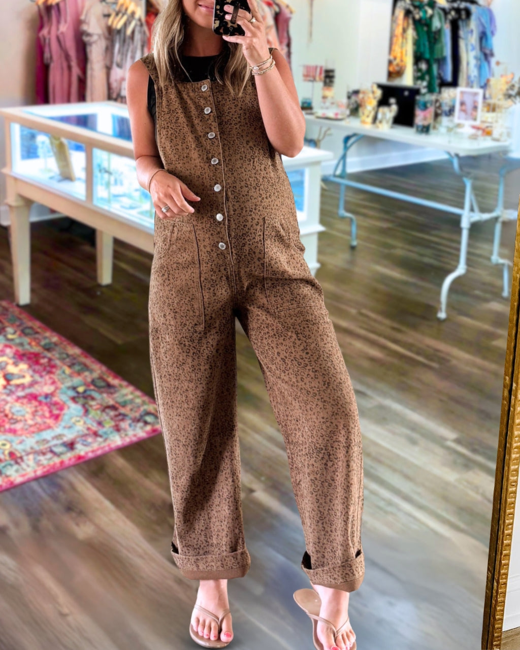 Stylish Leopard Sleeveless Jumpsuit