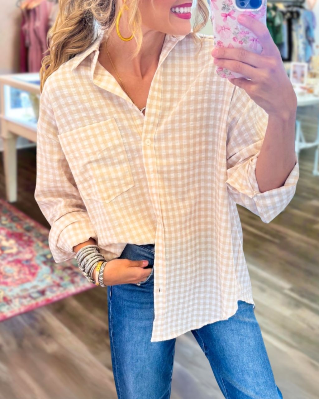 Casual Plaid Button-down Shirt