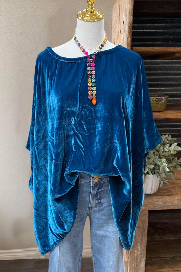 Oversized Silk Velvet Scarf Top