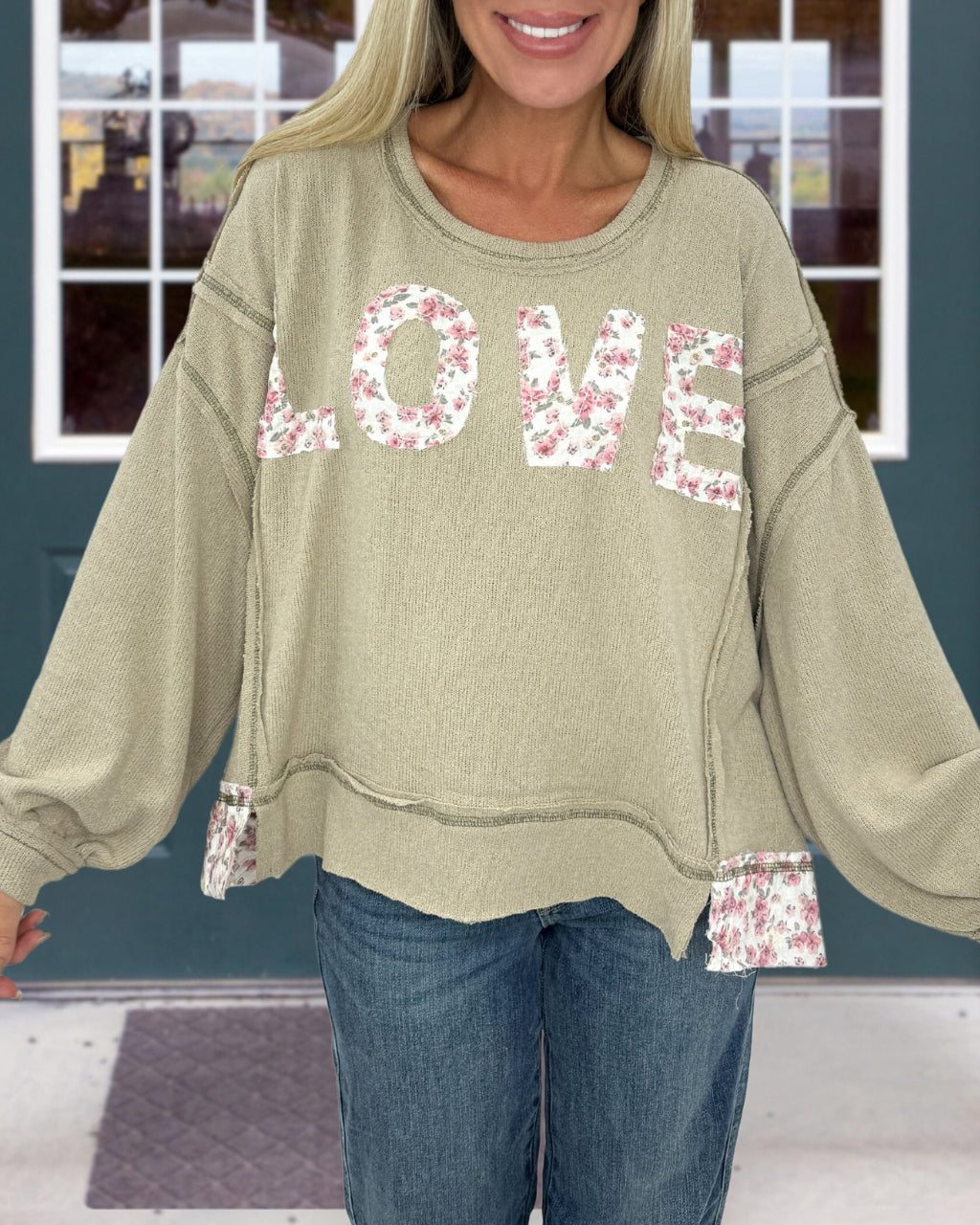 POL LOVE Patchwork Sweatshirt