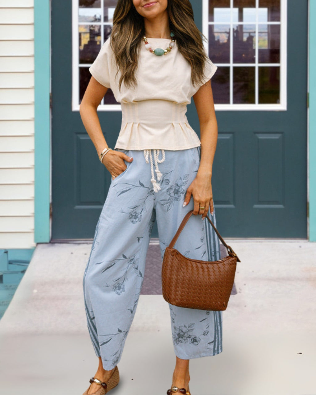 Floral Tencel Print Trousers