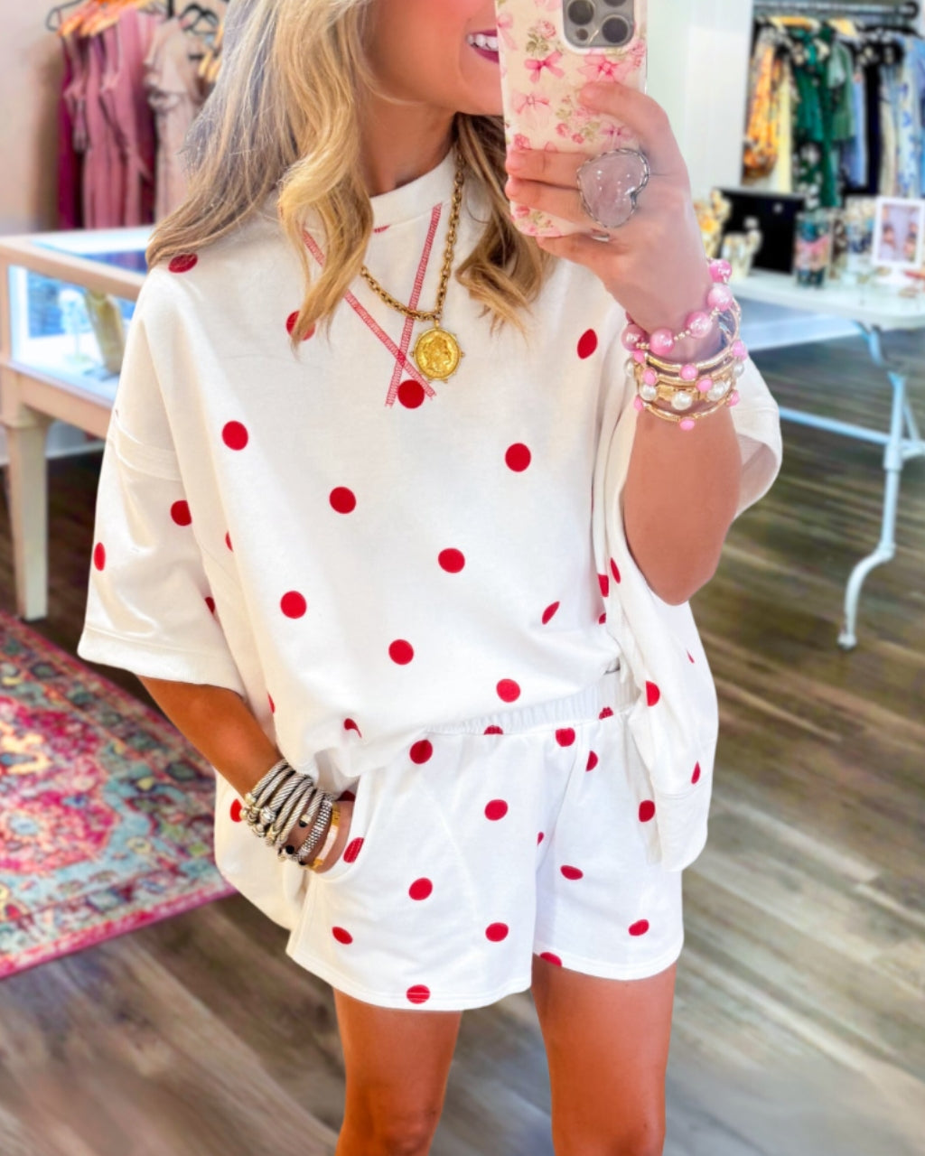 Stylish Polka-Dot Shorts Set