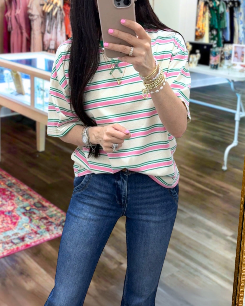 Fresh Striped Crewneck T-shirt
