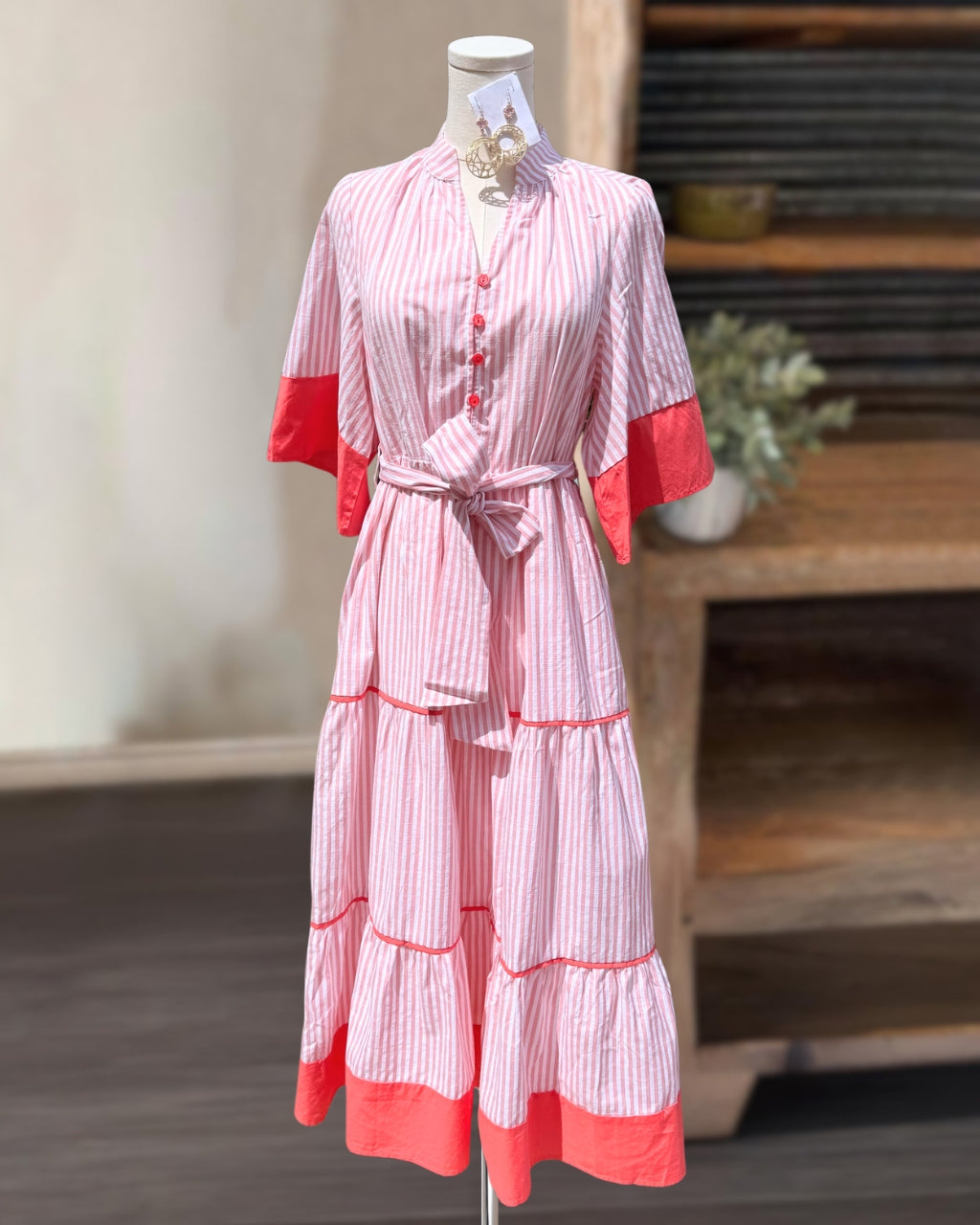 Elegant Striped Layered Dress