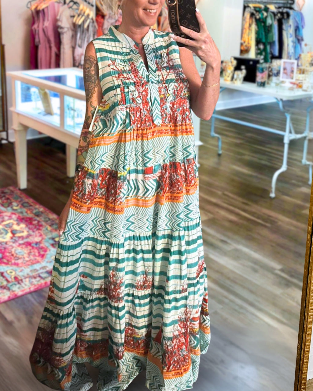 Special Striped Satin Maxi Dress