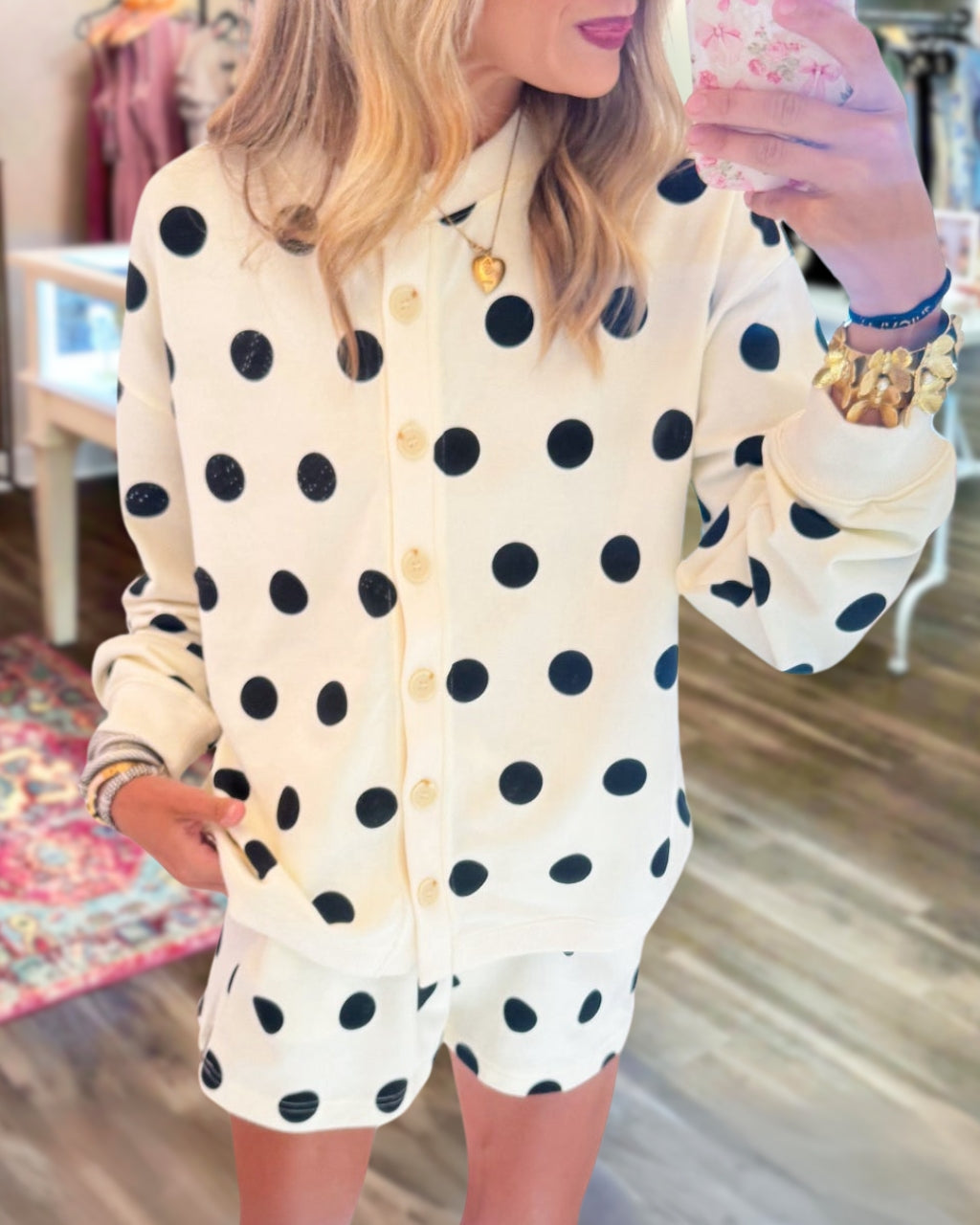 Polka Dot Buttoned Up Set