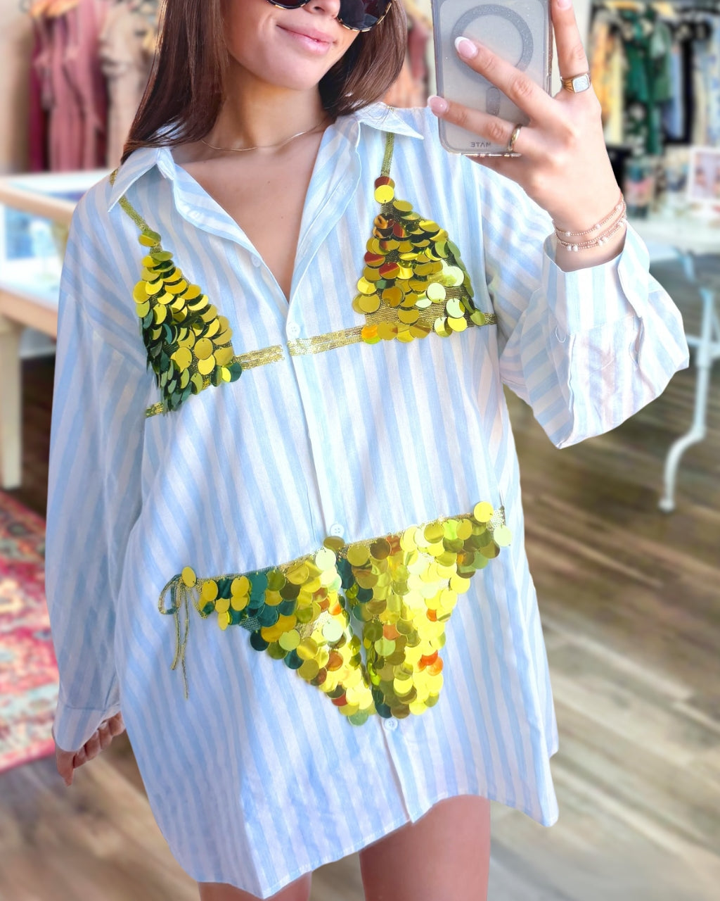 Little Extra Bikini Sequin Shirt