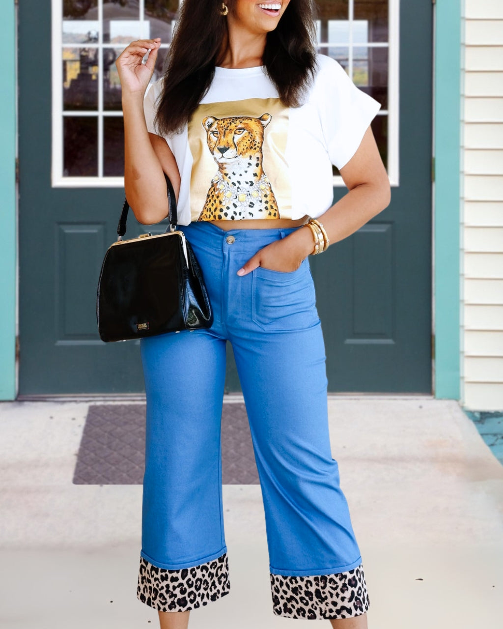 Stylish Leopard Hem Pants