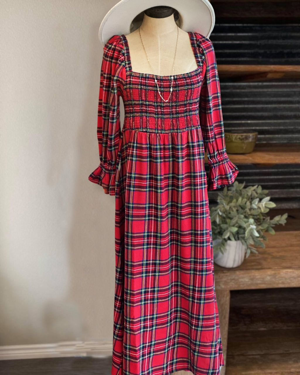 Timeless Plaid Midi Dress