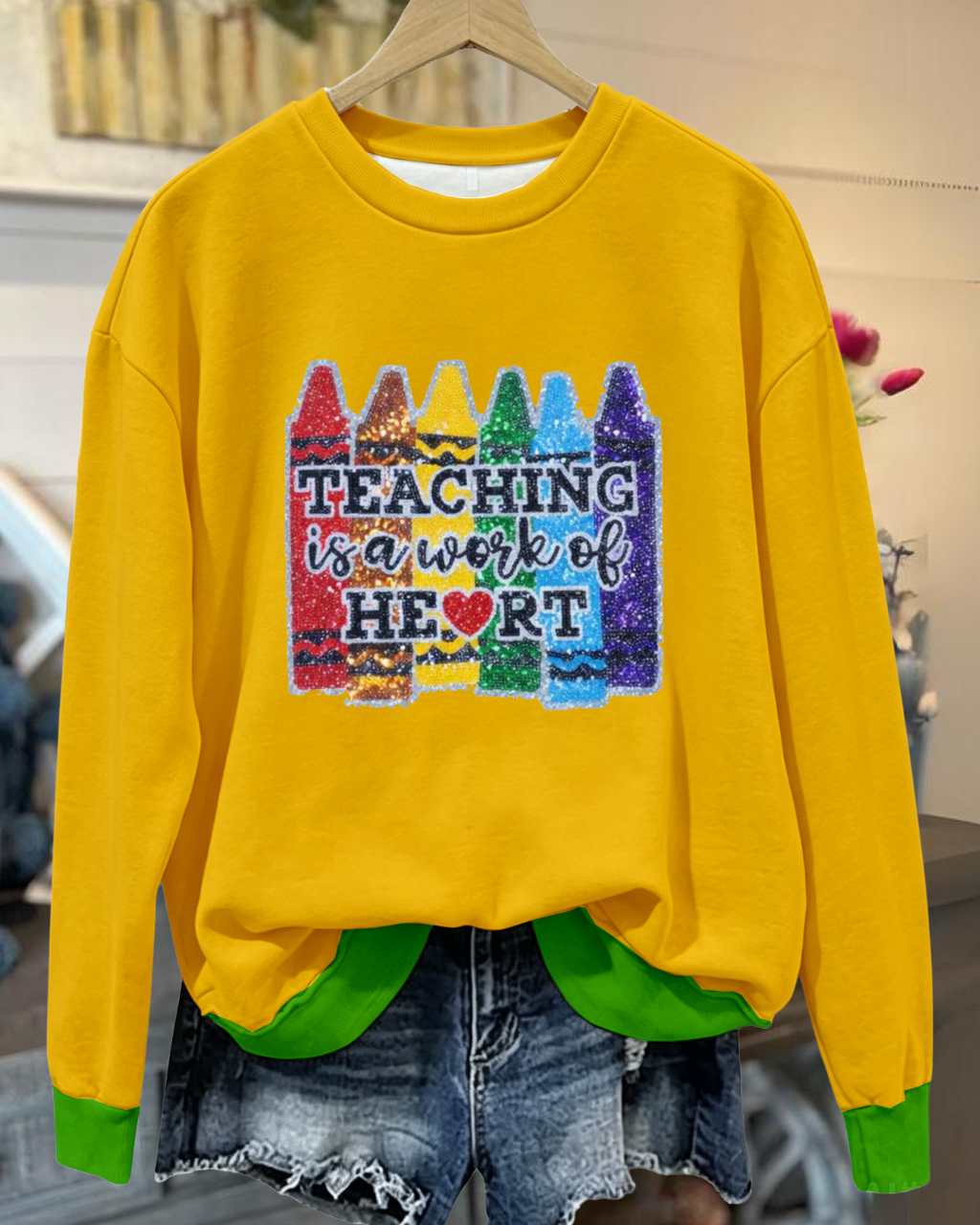 Work of Heart Teaching Sequin Sweatshirt