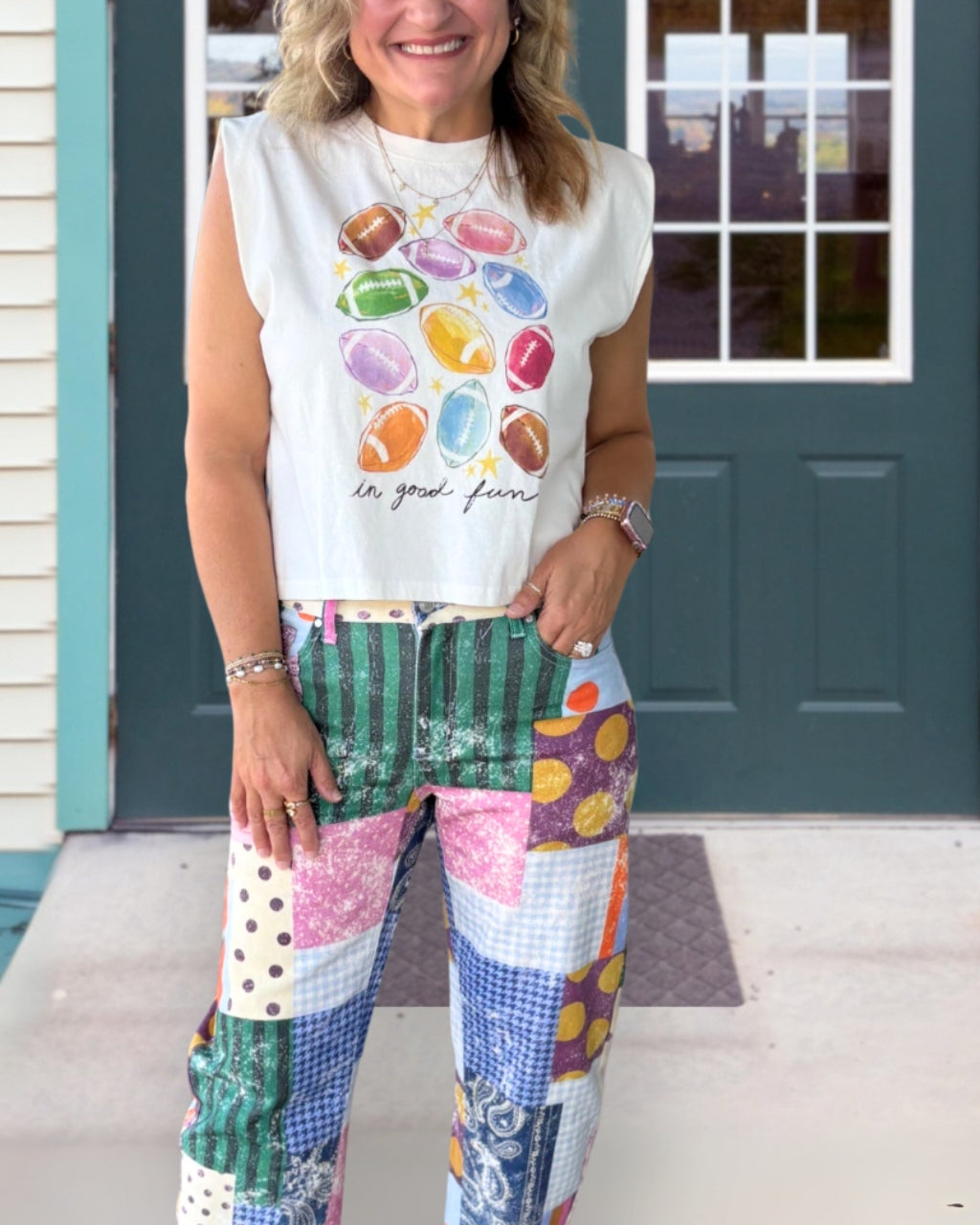 In Good Fun Colorful Football Vest
