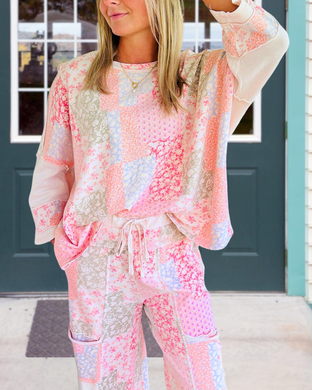 Mixed Floral Patchwork Top