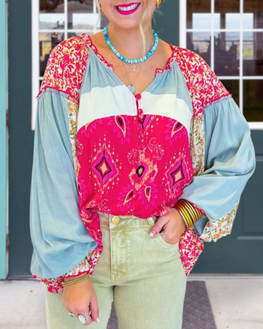 Patchwork Boho Blouse