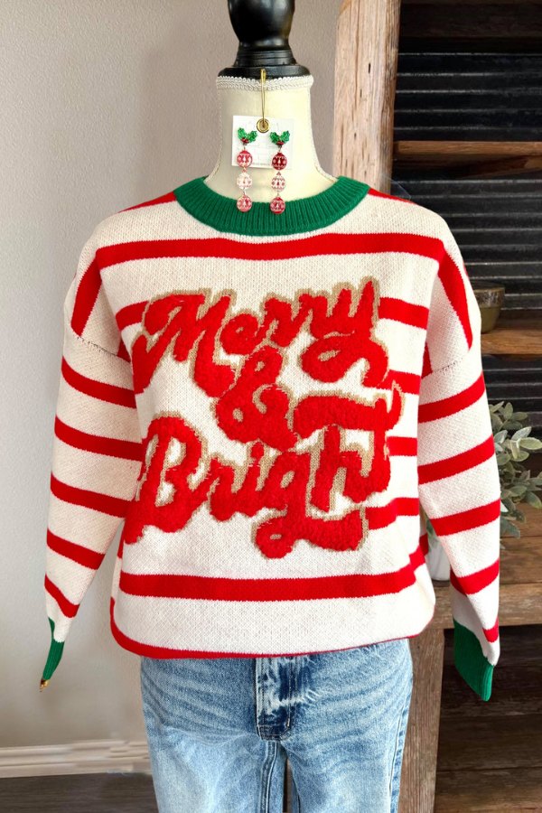 Merry & Bright Colorblock Striped Sweater