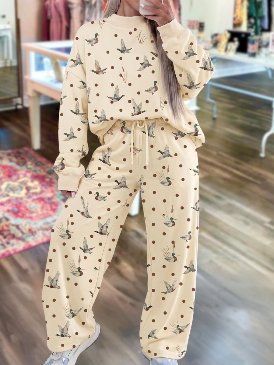 All-Over Polka Dot Mallard Duck Print Set