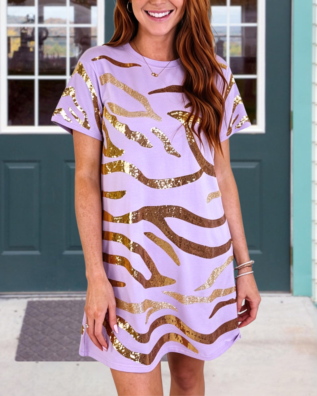 Maximum Sparkle Tiger Sequin Dress