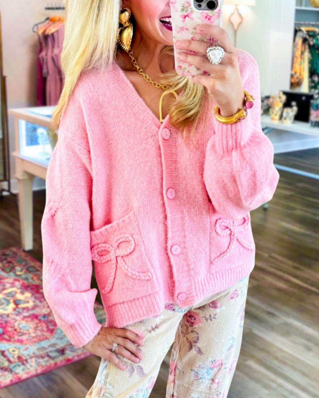 Whimsical Bow Detailed Cardigan