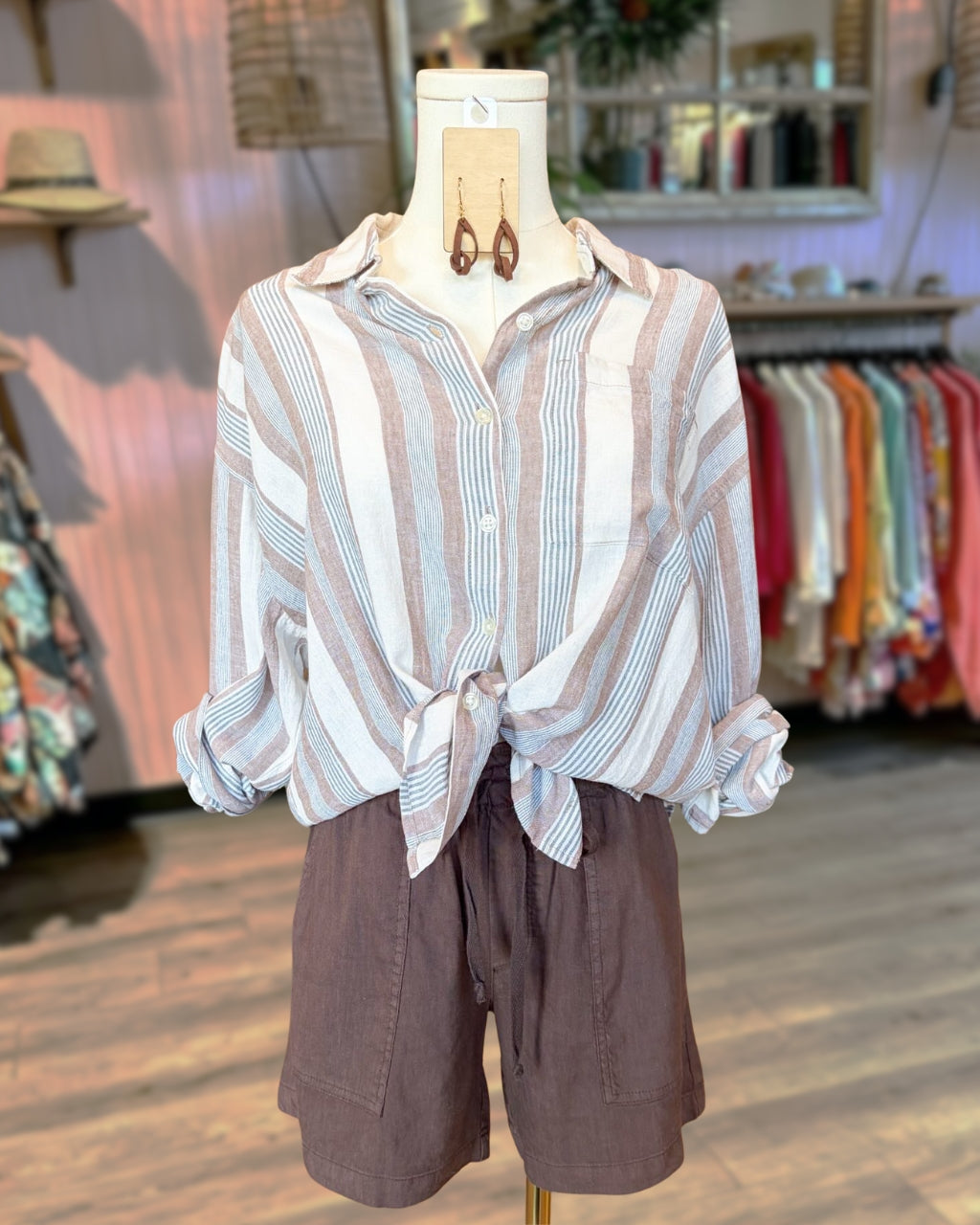 Without Overthinking Stripe Cotton Bloue