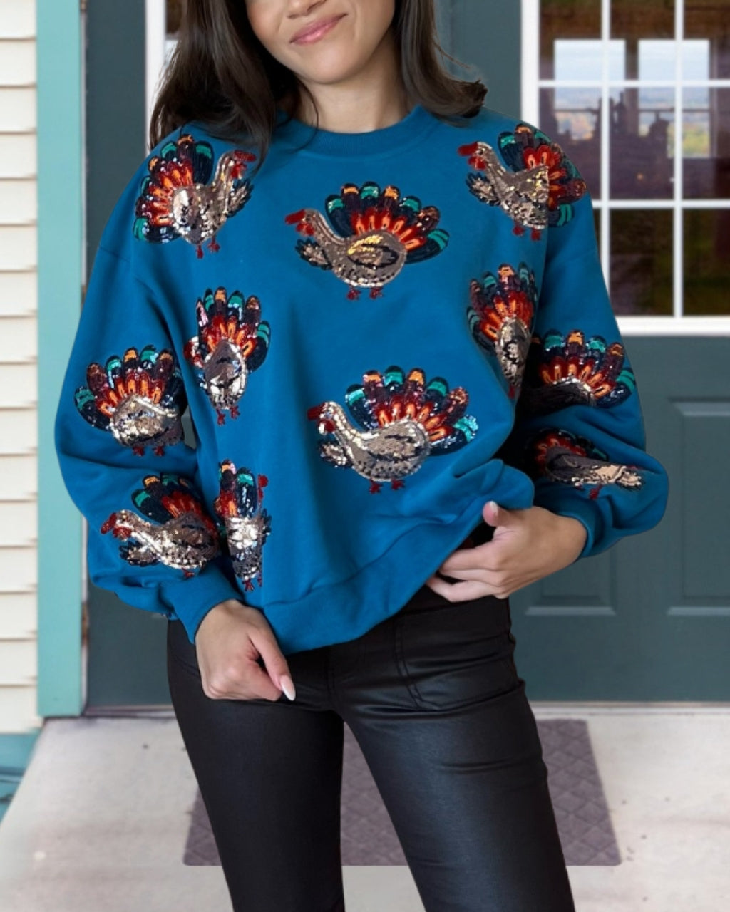 Fun Turkey Sequin Sweatshirt