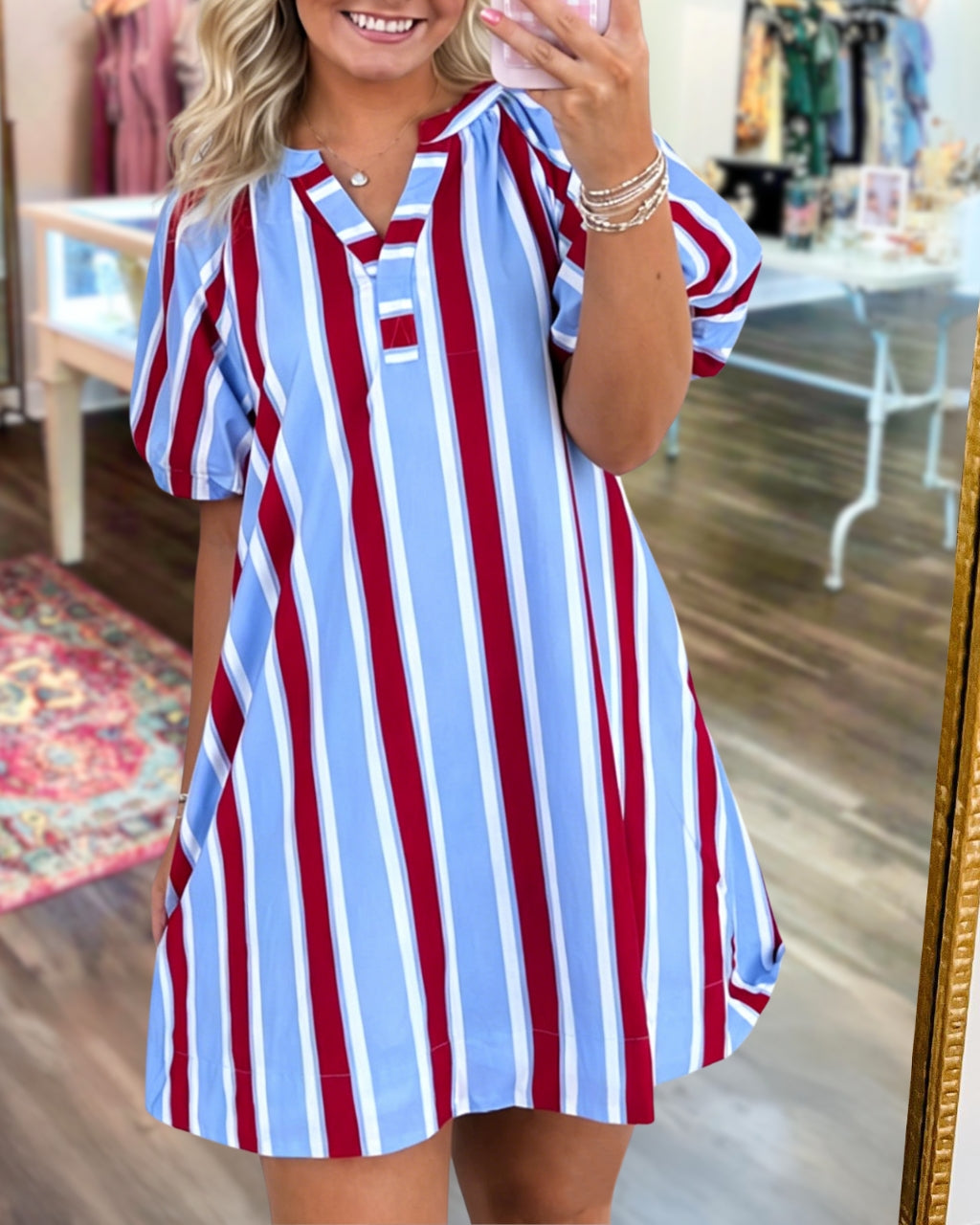 Contrast Vertical Striped Dress