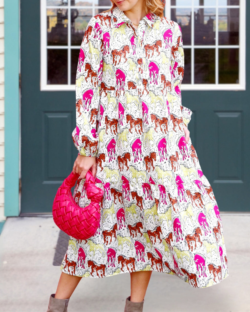 Whimsy Horse Midi Dress