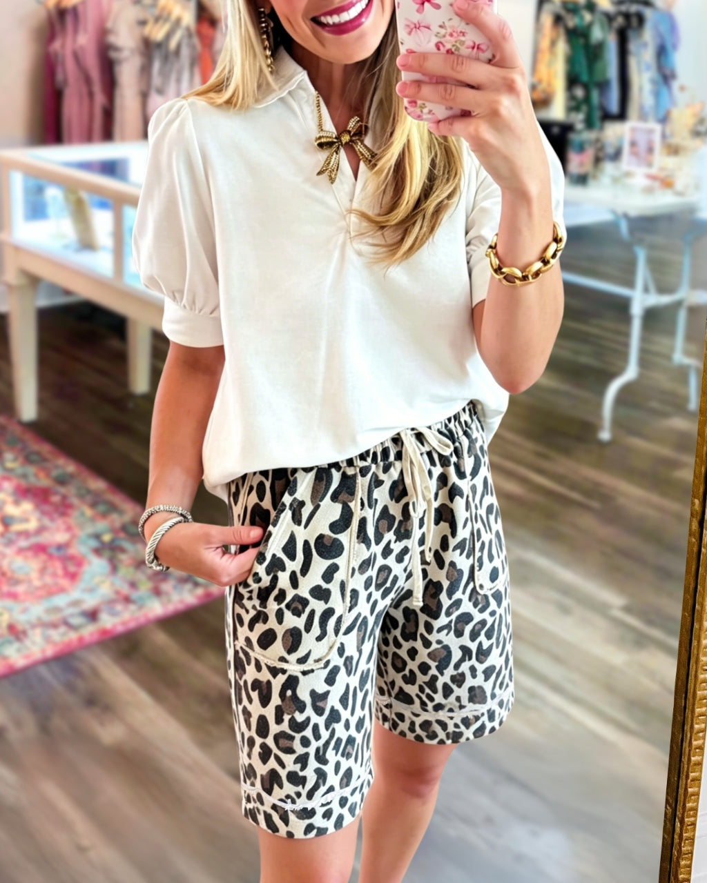 Stylish Leopard Print Shorts
