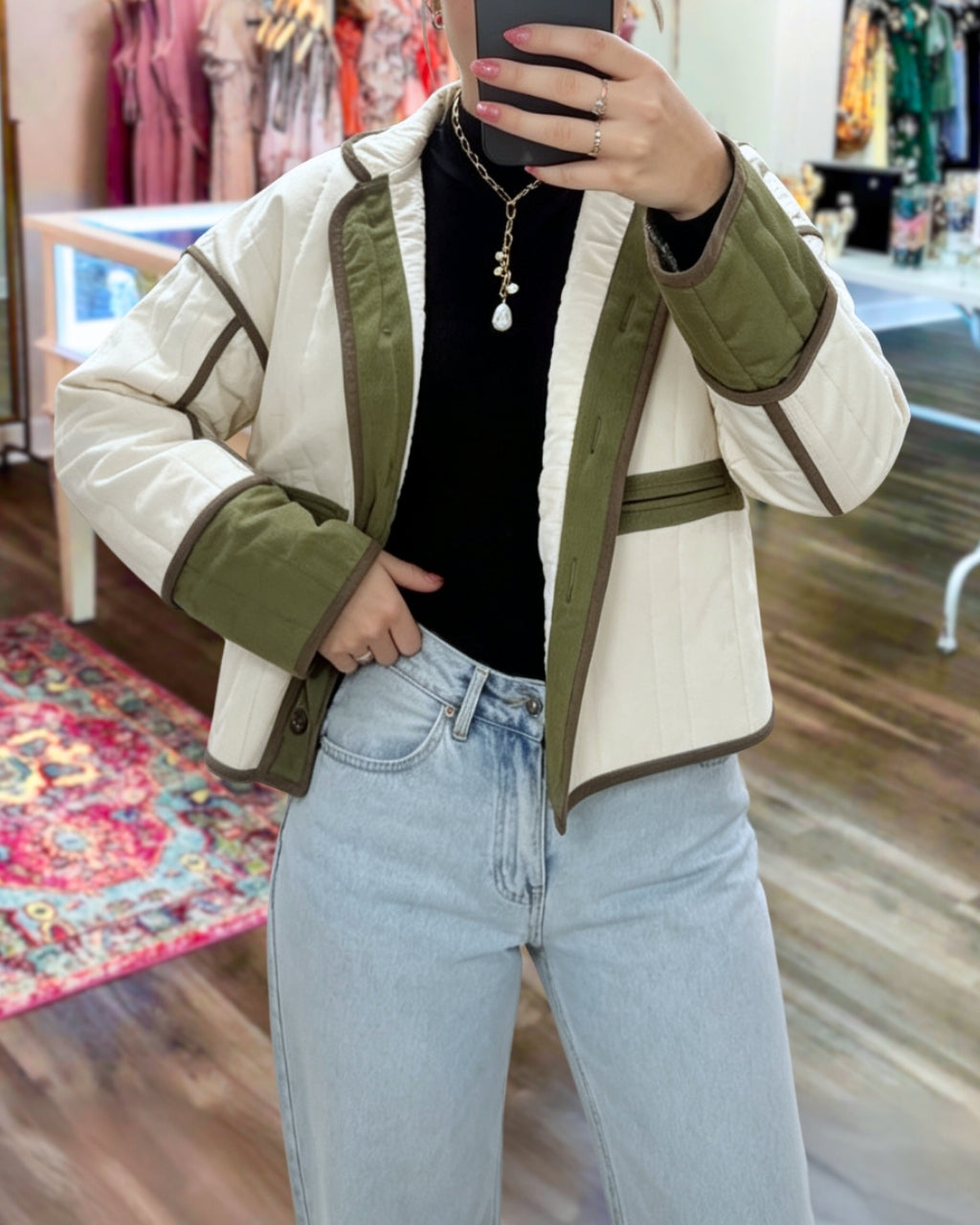 Fashionable Quilted Patchwork Jacket