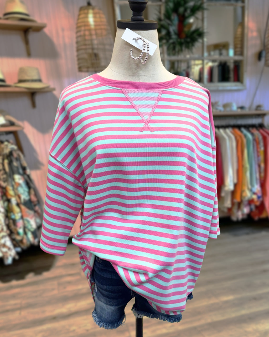 Oversized Casual Striped T-Shirt