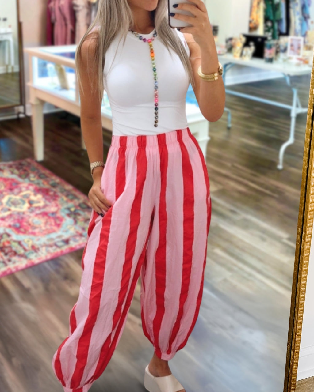Candy Striped Lantern Pants