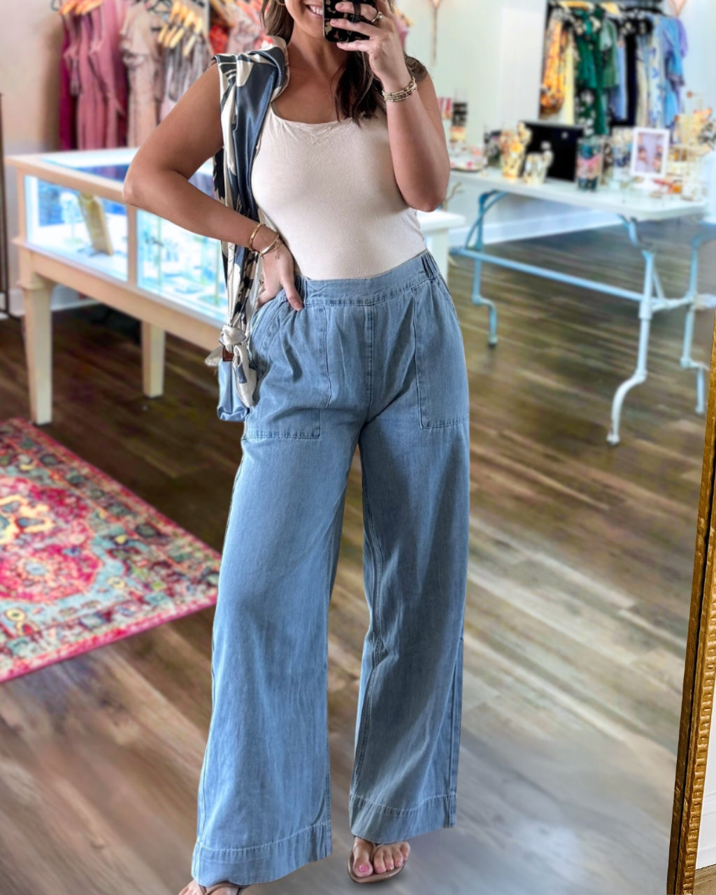 Simple Wide-leg Denim Pants