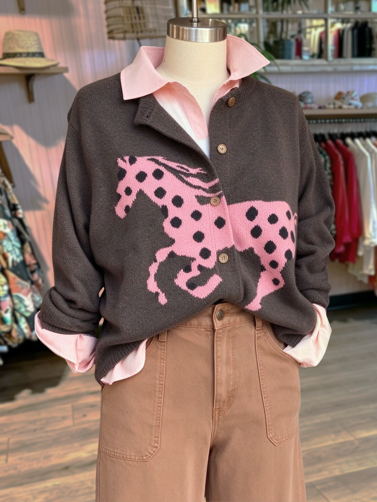 Casual Polka-Dot Pony Cardigan