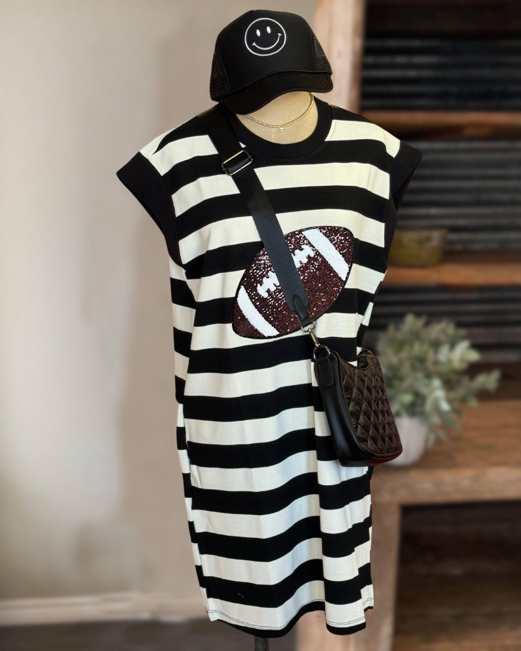 Football Sequin Striped Dress