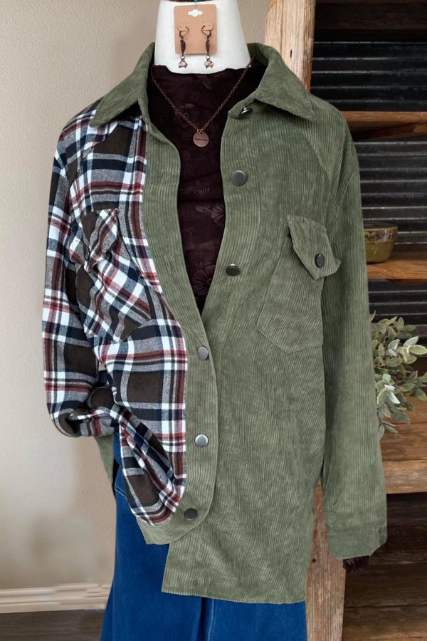 Classic Check Patchwork Corduroy Jacket